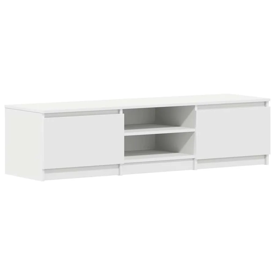 Meuble TV Blanc 140x40x35,5 cm Bois d'ingénierie - 2