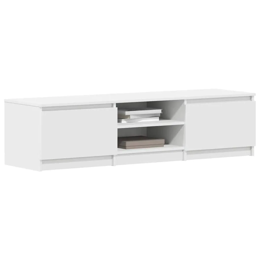 Meuble TV Blanc 140x40x35,5 cm Bois d'ingénierie - 4