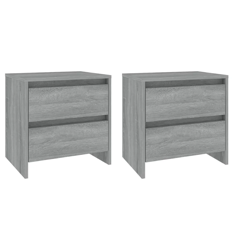 Tables de chevet 2 pcs sonoma gris 45x34,5x44,5 cm - 2