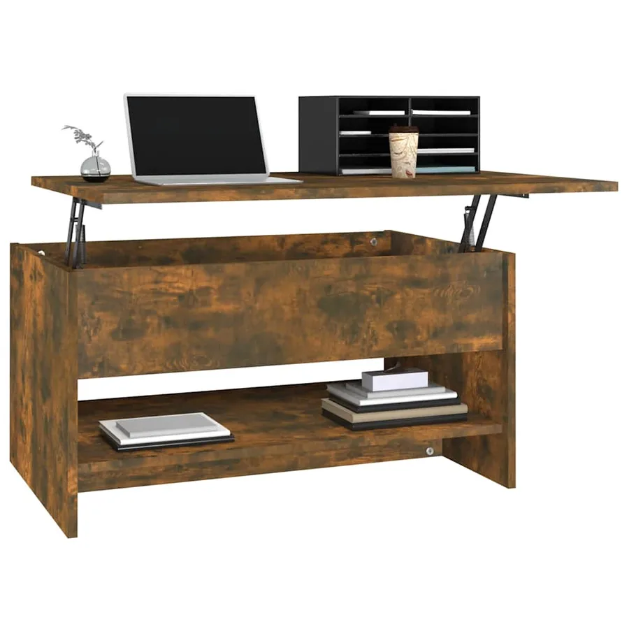 Table basse Chêne fumé 80x50x40 cm Bois d'ingénierie - 4