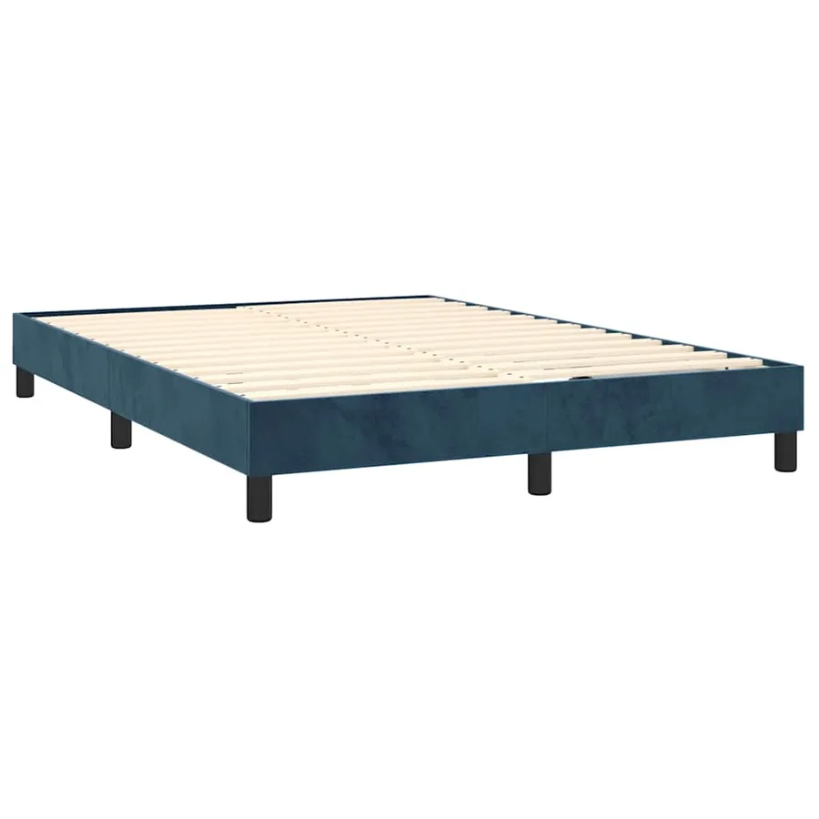 Sommier à lattes de lit et matelas Bleu foncé 140x200cm Velours - 4