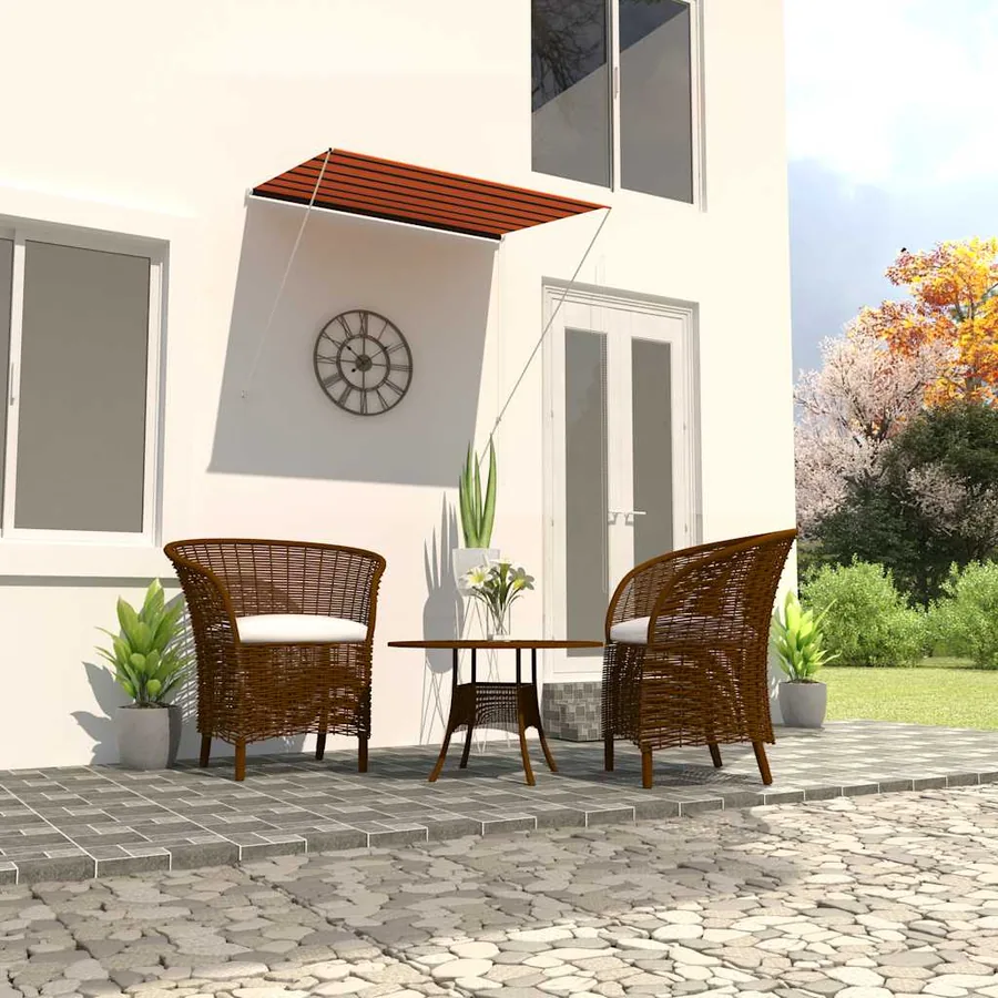 Auvent rétractable 200x150 cm Orange et marron