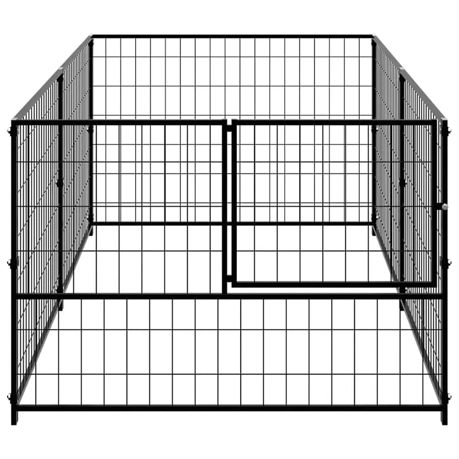Chenil Noir 200x100x70 cm Acier - 4
