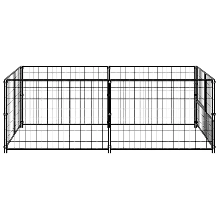 Chenil Noir 200x100x70 cm Acier - 5