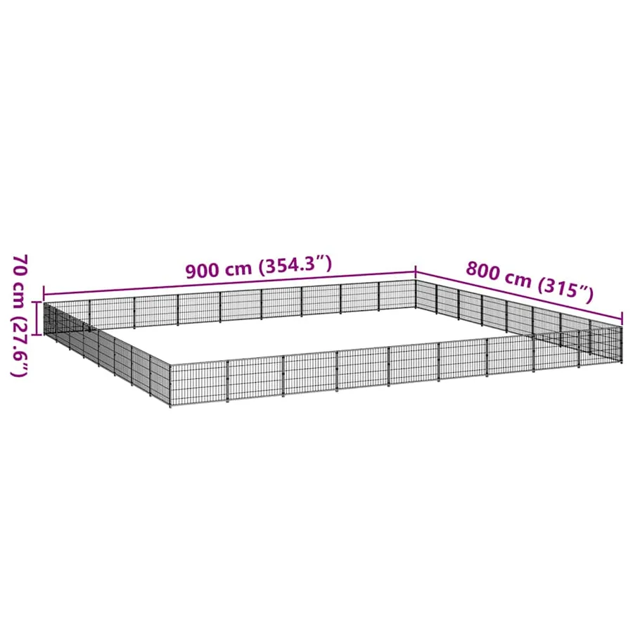 Chenil Noir 72 m² Acier - 7