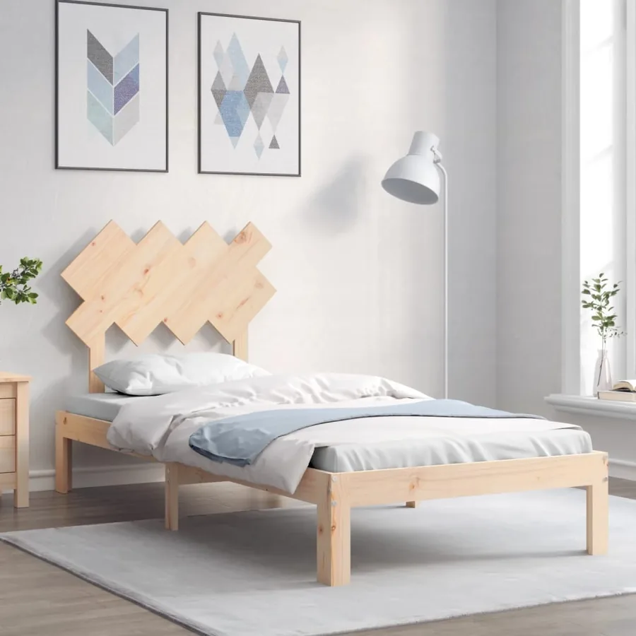 Cadre de lit sans matelas bois de pin massif