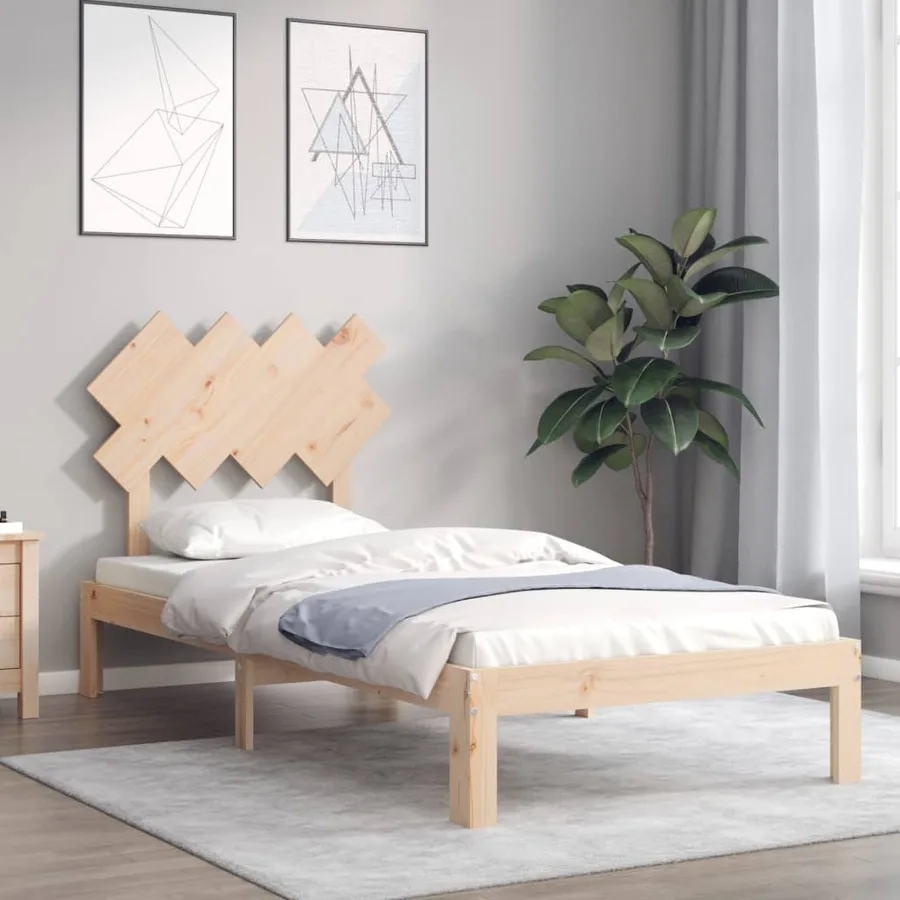 Cadre de lit sans matelas bois de pin massif - 3