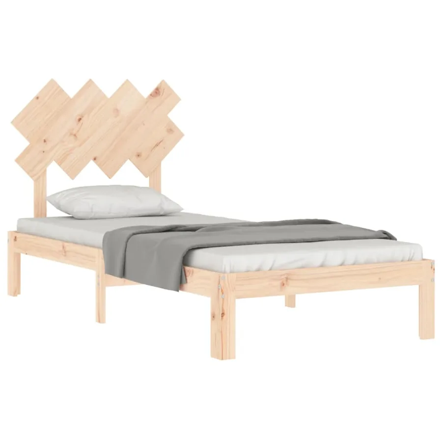 Cadre de lit sans matelas bois de pin massif - 4
