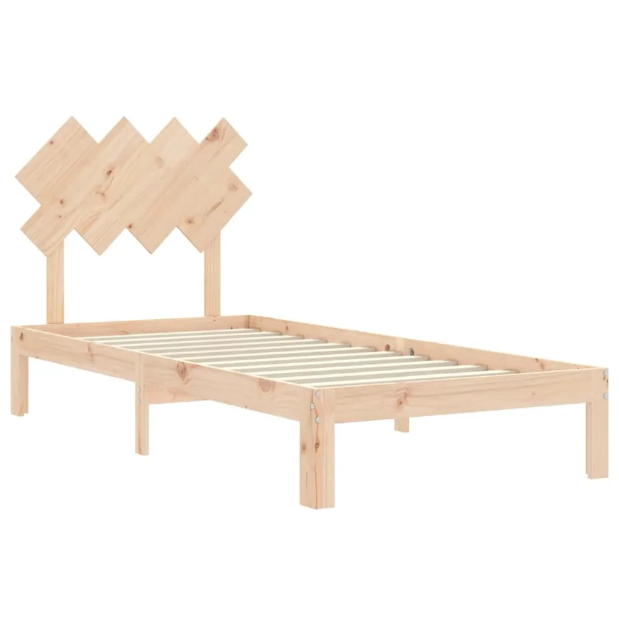 Cadre de lit sans matelas bois de pin massif - 5