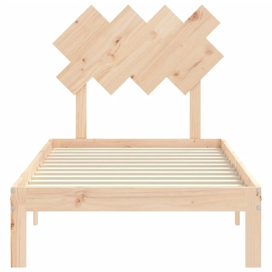 Cadre de lit sans matelas bois de pin massif - 6