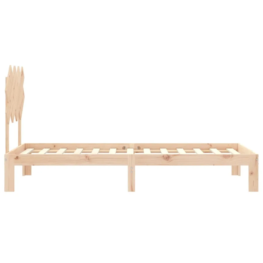 Cadre de lit sans matelas bois de pin massif - 7