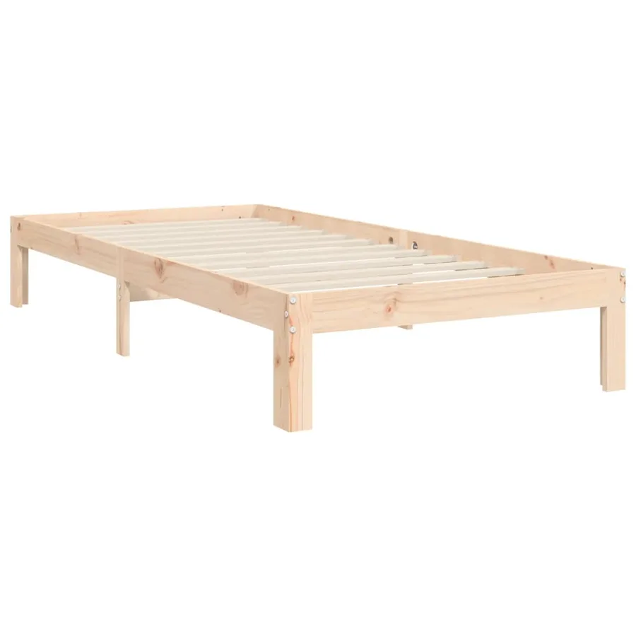 Cadre de lit sans matelas bois de pin massif - 9