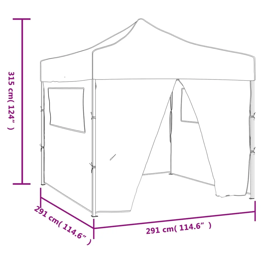 Tente pliable avec 4 parois Bleu 3 x 3 m - 11