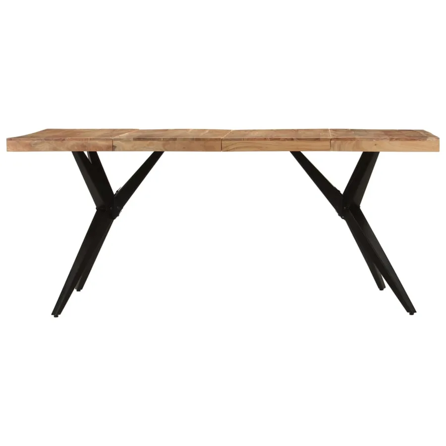 Table à dîner noir 180x90x77 cm bois d'acacia solide - 2
