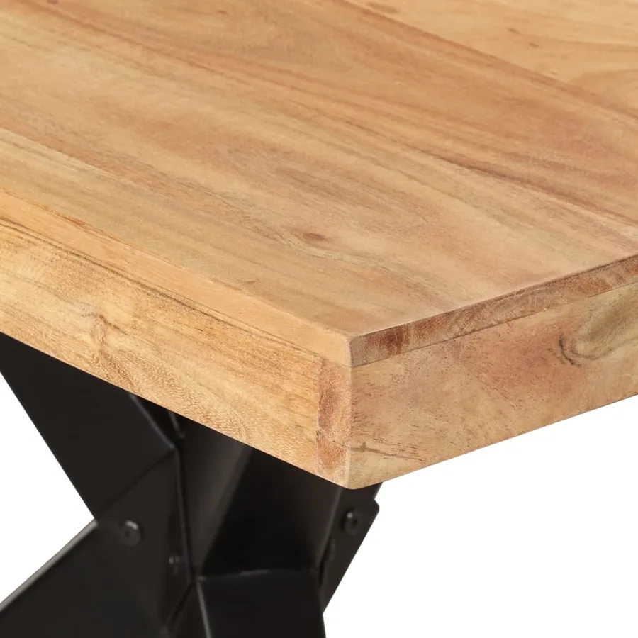 Table à dîner noir 180x90x77 cm bois d'acacia solide - 5