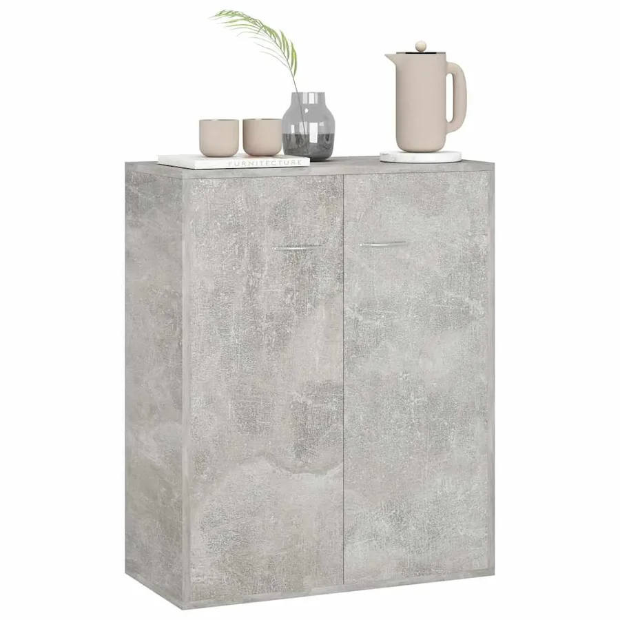 Buffet Gris béton 60x30x75 cm Bois d'ingénierie - 4