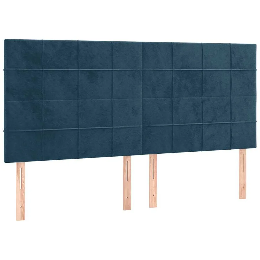 Sommier à lattes de lit et matelas Bleu foncé 200x200cm Velours - 5
