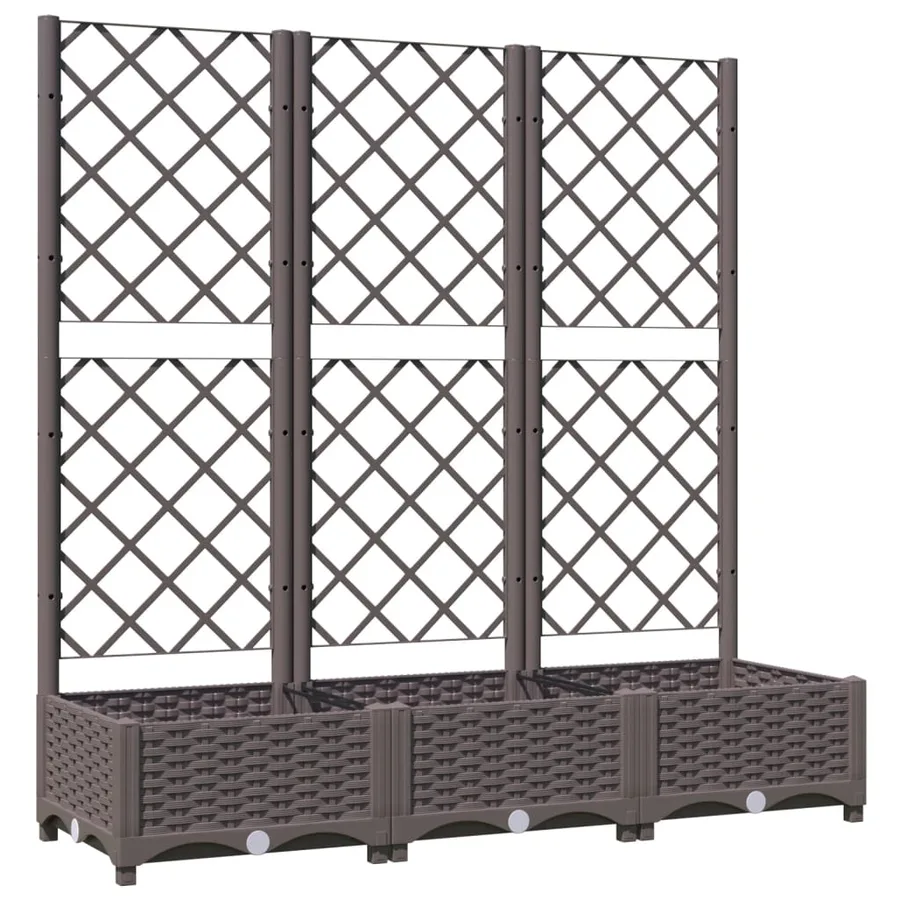 Jardinière avec treillis Marron 120 x 40 x 121,5 cm PP - 2
