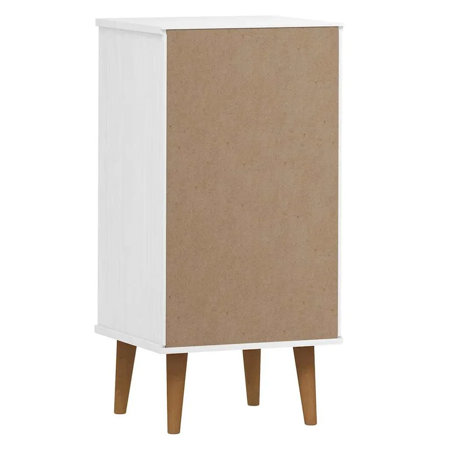 Commode MOLDE Blanc 40x35x82 cm Bois de pin massif - 7