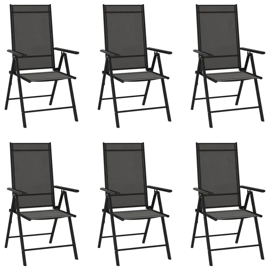 Ensemble à manger de jardin 7 pcs noir aluminium - 3