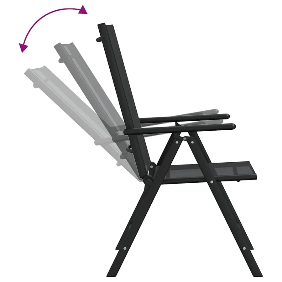 Ensemble à manger de jardin 7 pcs noir aluminium - 7