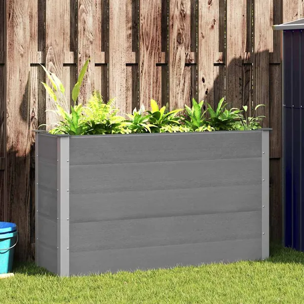 Lit surélevé de jardin WPC 150x50x91 cm Gris