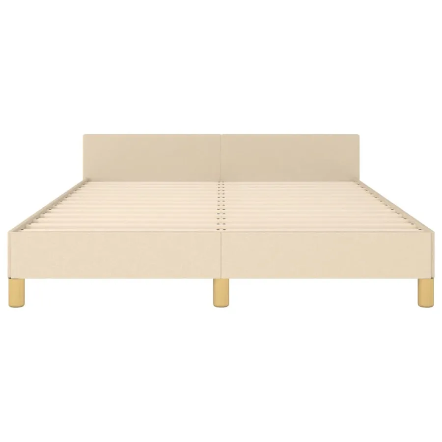Cadre de lit sans matelas crème 140x200 cm tissu - 6