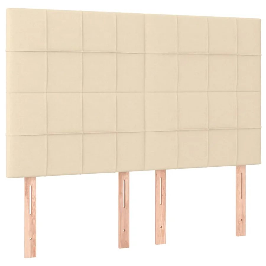 Cadre de lit sans matelas crème 140x200 cm tissu - 9