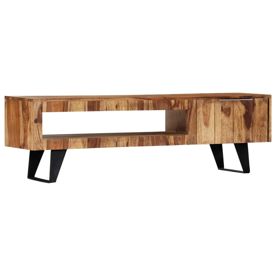 Meuble TV 140x30x40 cm Bois massif - 10