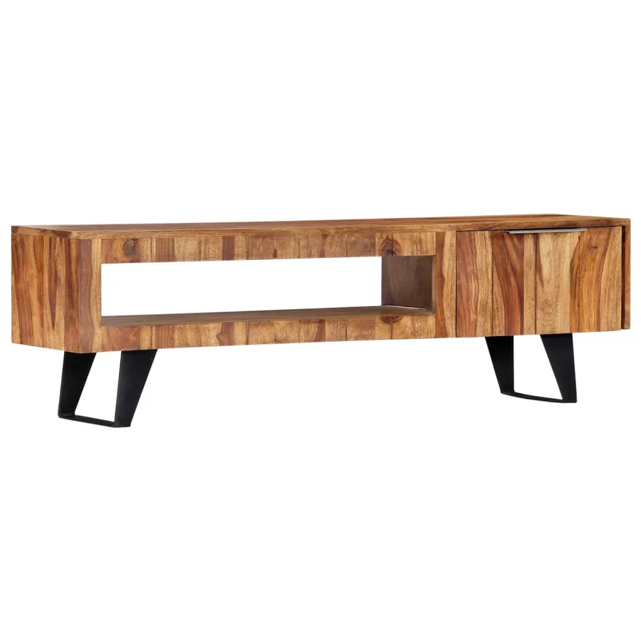 Meuble TV 140x30x40 cm Bois massif - 11