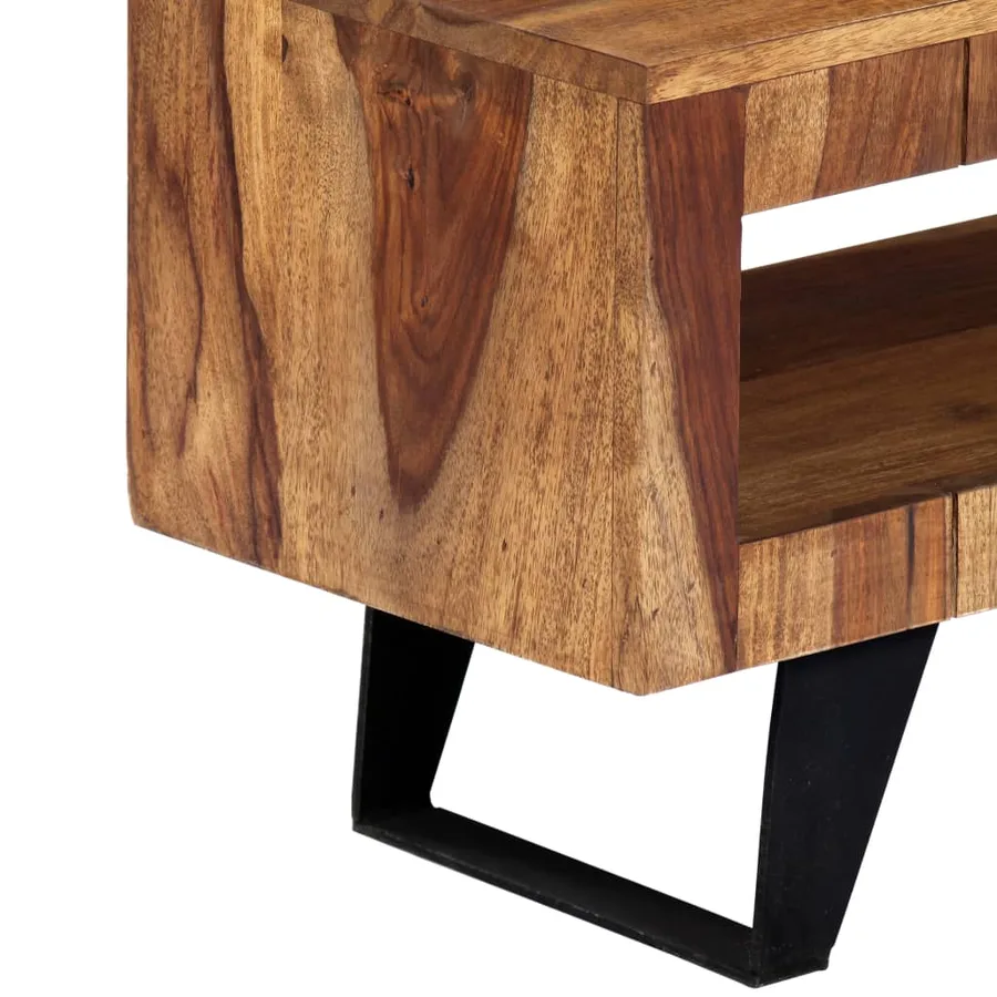 Meuble TV 140x30x40 cm Bois massif - 6