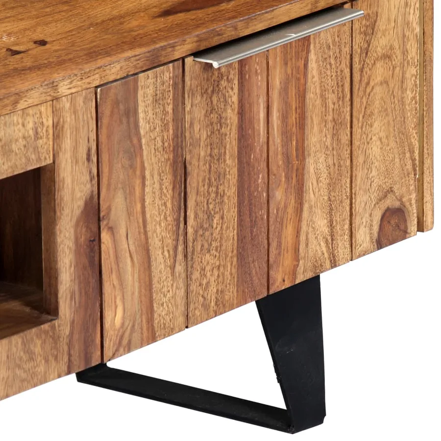 Meuble TV 140x30x40 cm Bois massif - 7