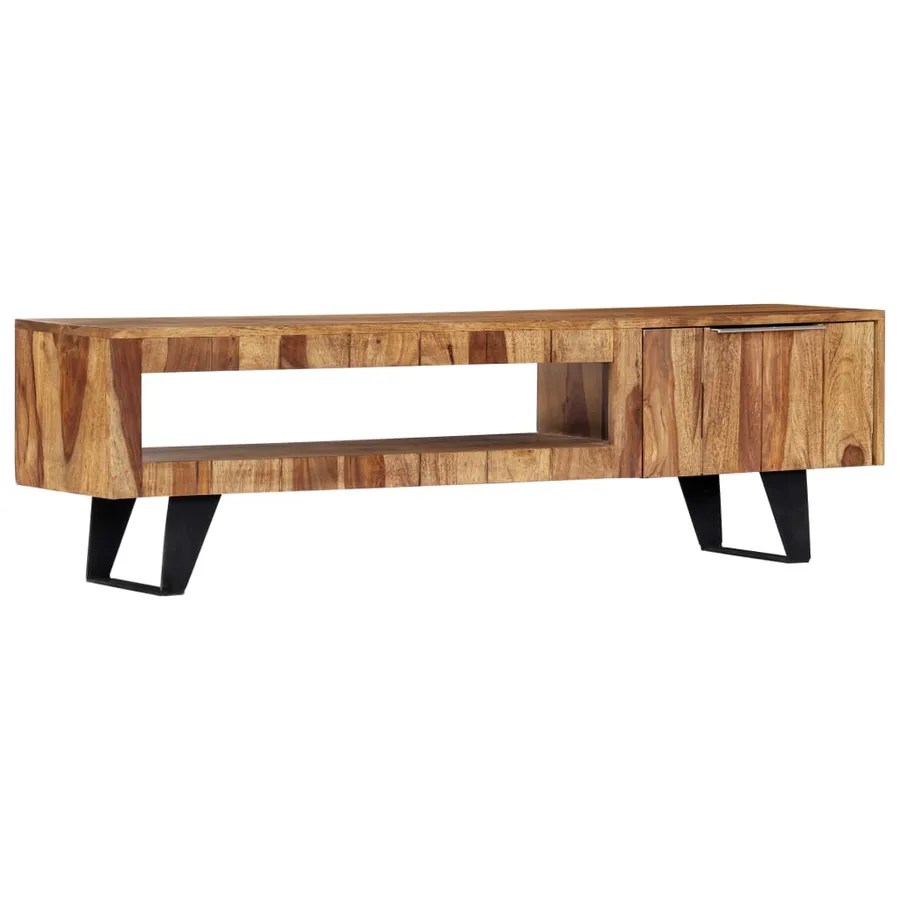 Meuble TV 140x30x40 cm Bois massif - 9
