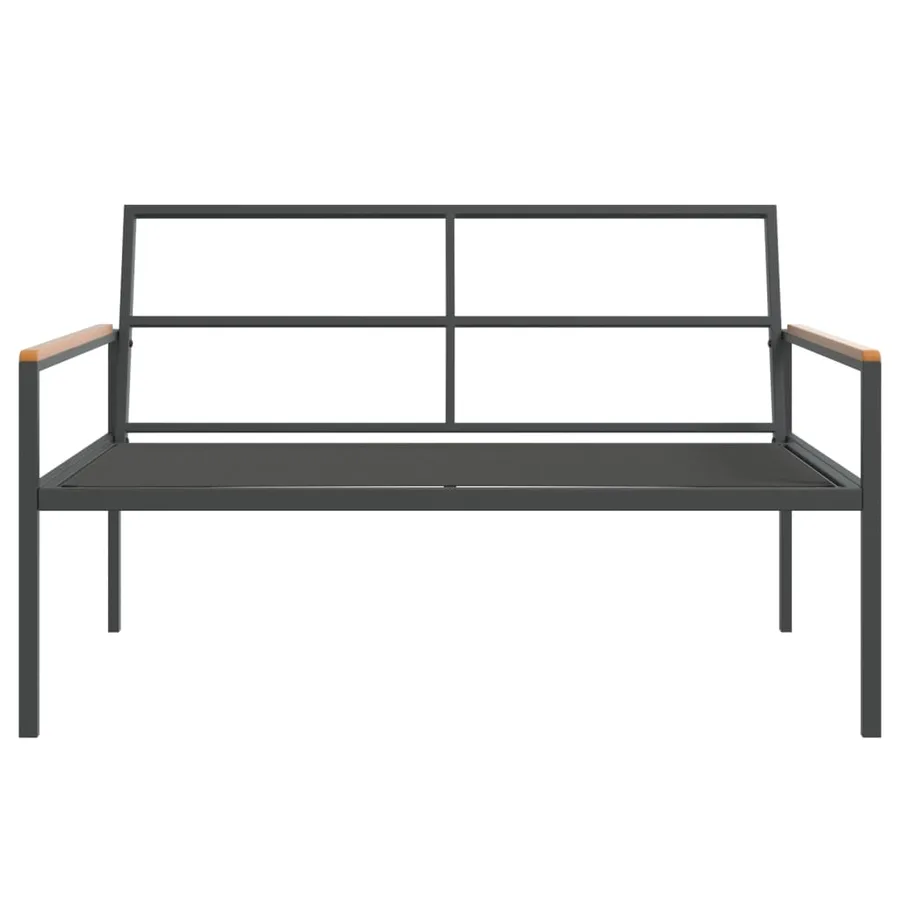 Salon de jardin avec coussins 4 pcs anthracite acier - 10