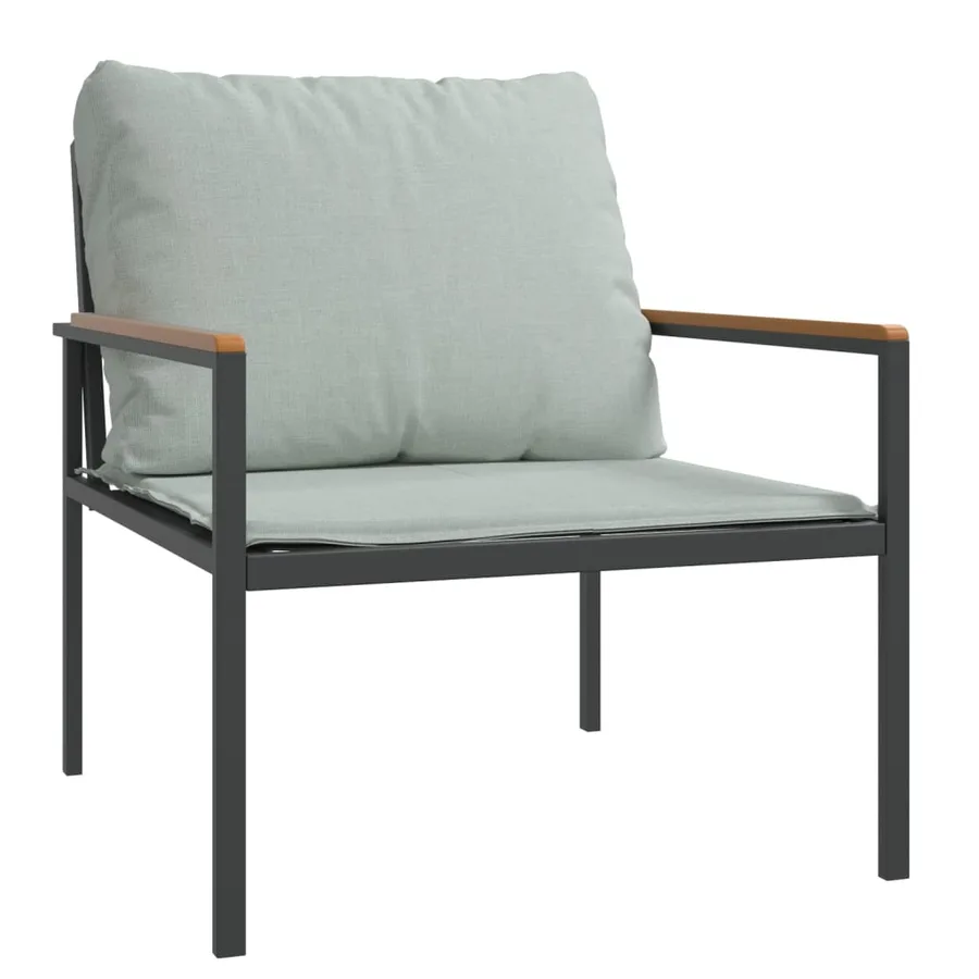Salon de jardin avec coussins 4 pcs anthracite acier - 4