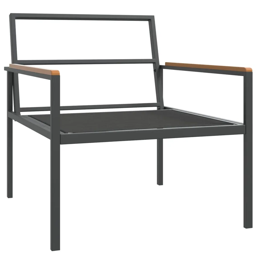 Salon de jardin avec coussins 4 pcs anthracite acier - 5