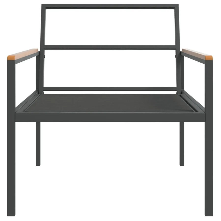 Salon de jardin avec coussins 4 pcs anthracite acier - 6