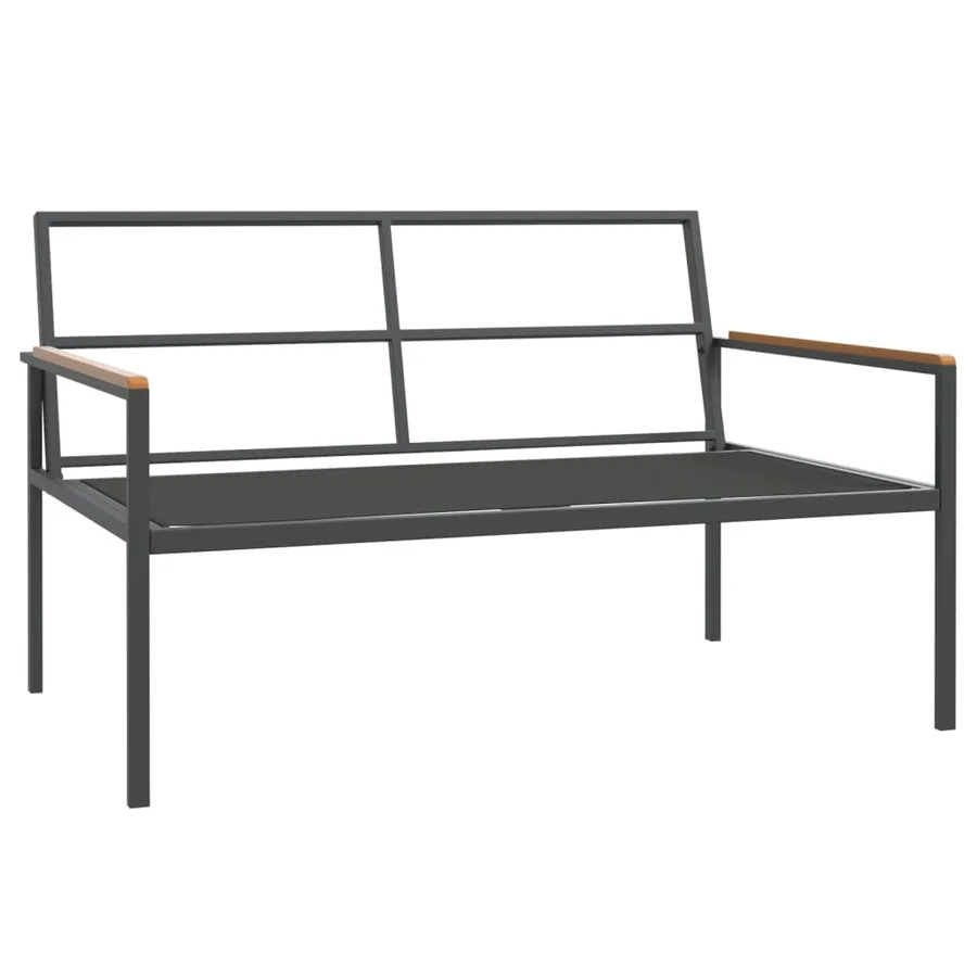 Salon de jardin avec coussins 4 pcs anthracite acier - 9