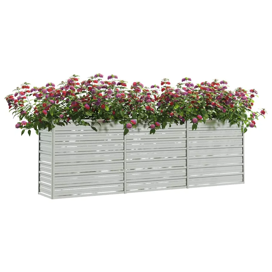 Lit surélevé de jardin 240x40x77 cm Acier galvanisé Argenté - 3