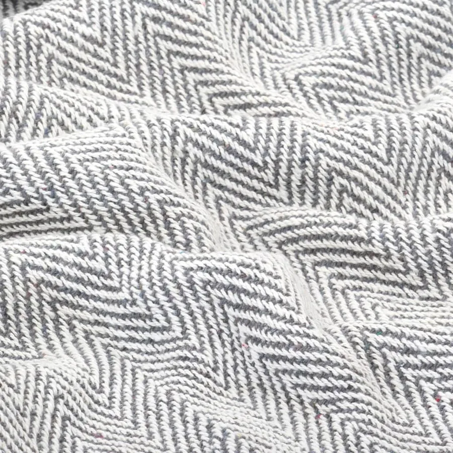 Couverture coton à chevrons 160x210 cm Gris - 5
