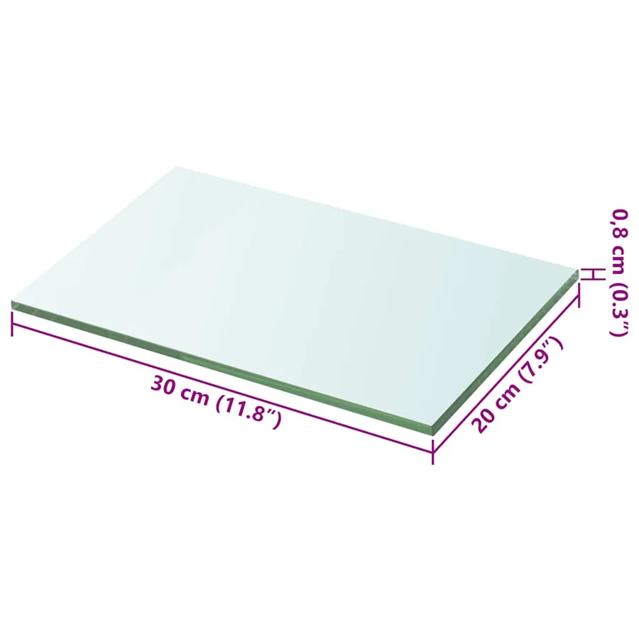 Panneaux d'étagère 2 pcs Verre Transparent 20 x 30 cm - 4
