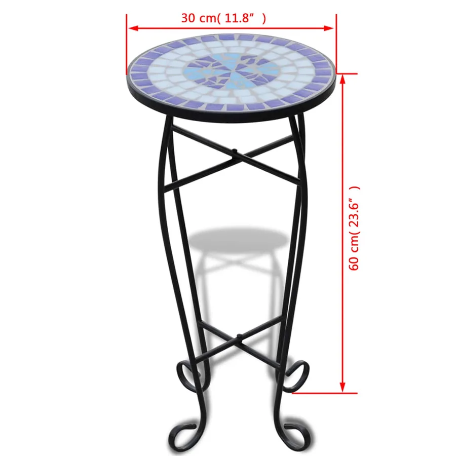 Table d'appoint Mosaïque Bleu et blanc - 5