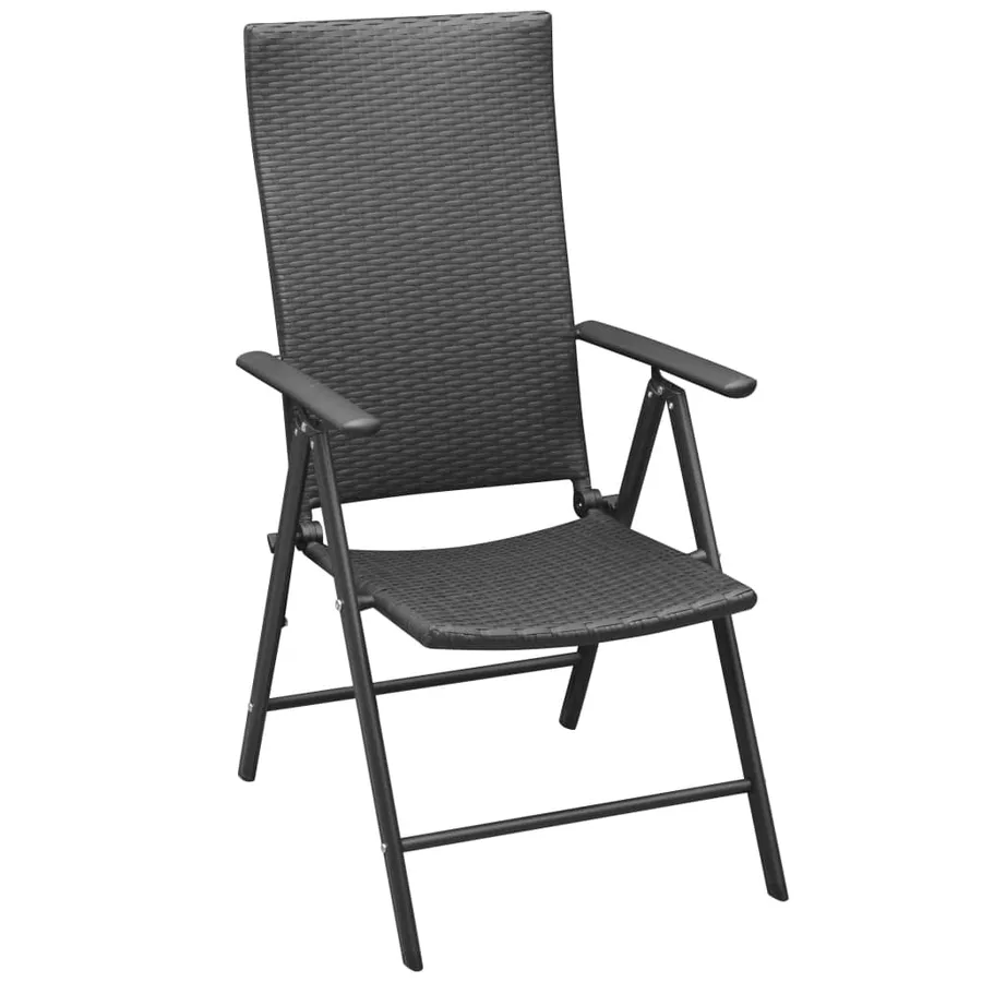 Chaises empilables de jardin lot de 2 Résine tressée Noir - 2