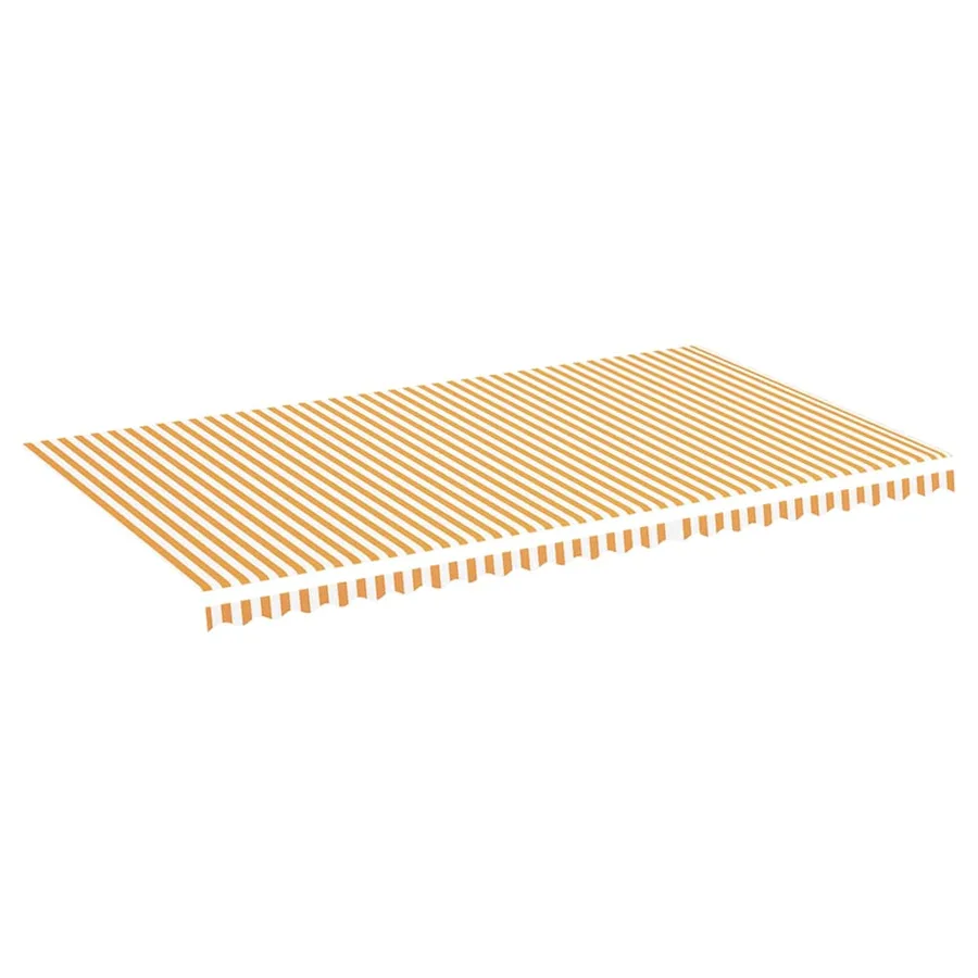 Tissu de remplacement pour auvent jaune et blanc 6x3,5 m polyester - 2
