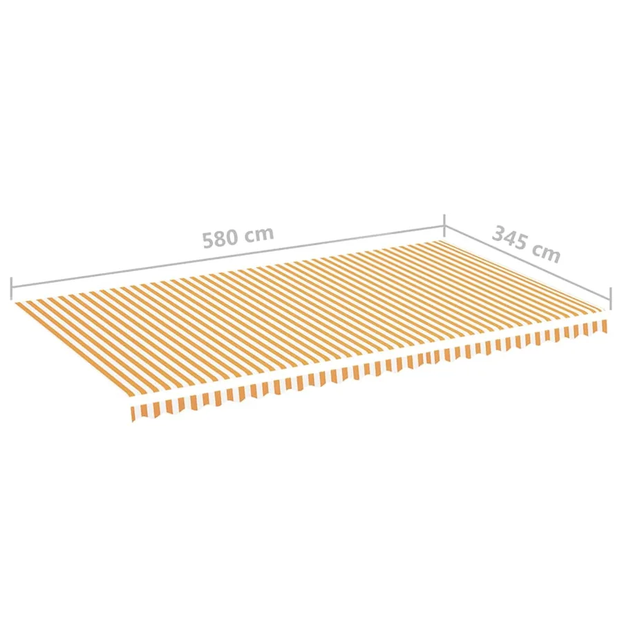 Tissu de remplacement pour auvent jaune et blanc 6x3,5 m polyester - 6