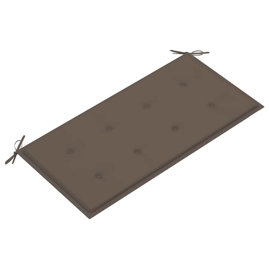 Banc de jardin avec coussin taupe 112 cm Bois de teck massif - 5