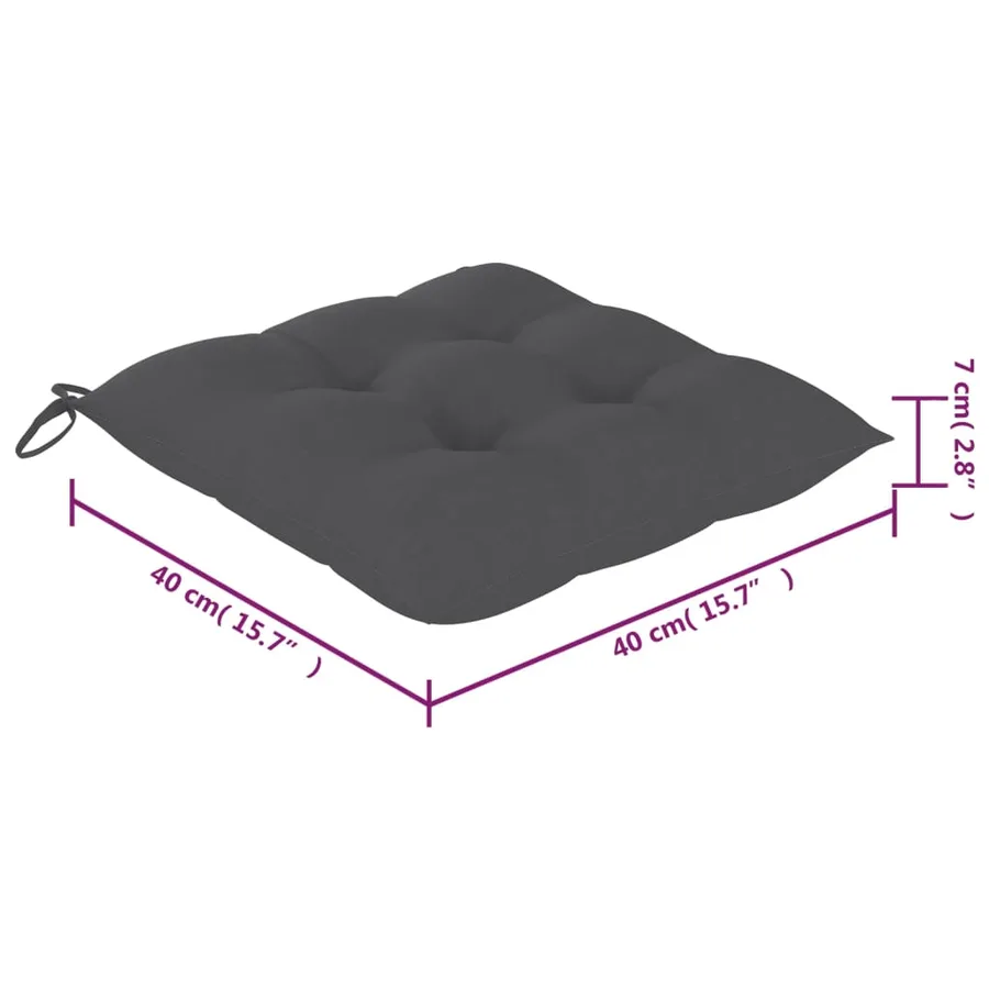 Chaises de jardin empilables avec coussins lot de 4 Teck solide - 15