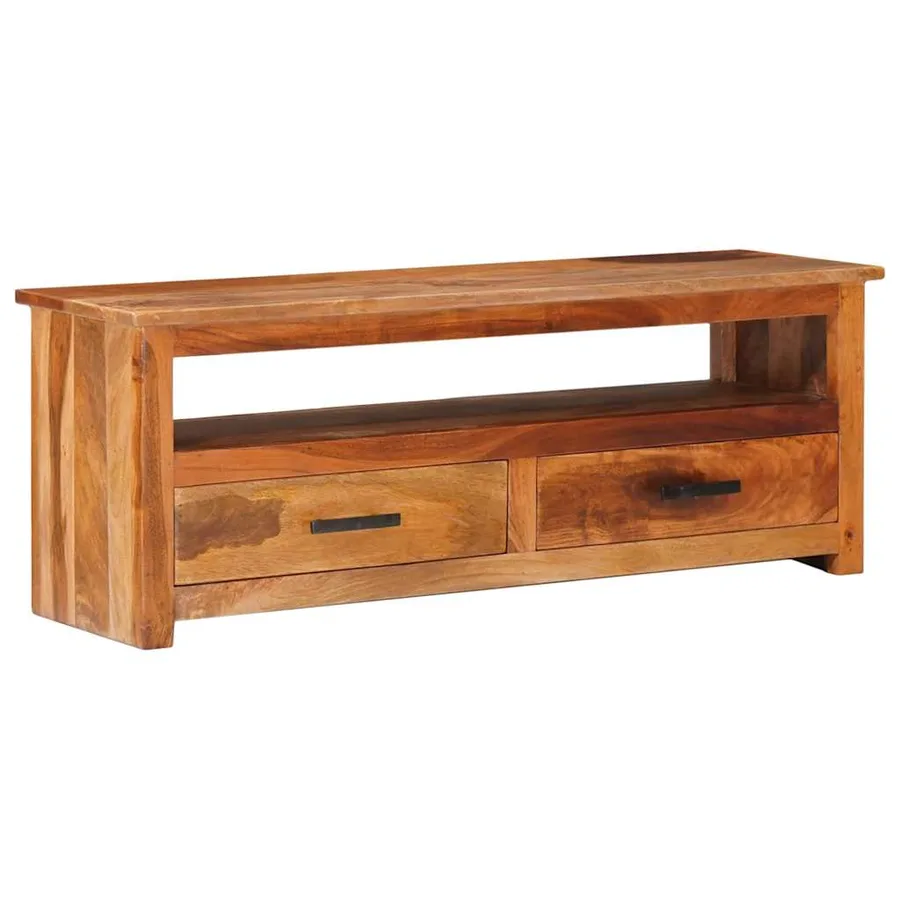 Meuble TV 118x30x40 cm Bois massif - 11