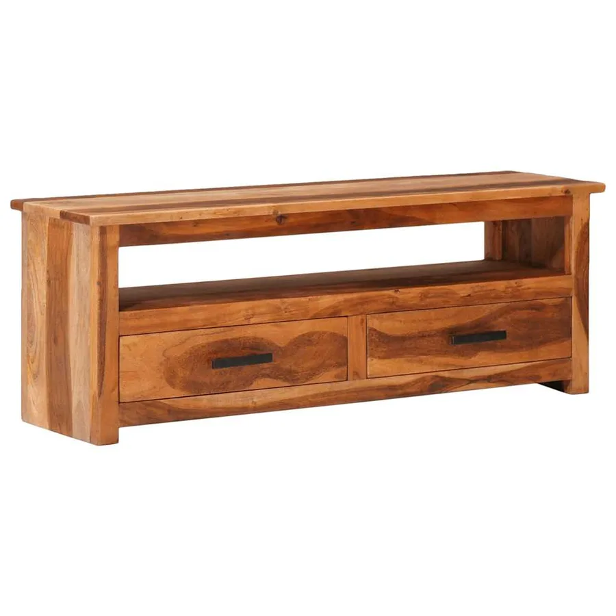 Meuble TV 118x30x40 cm Bois massif - 12