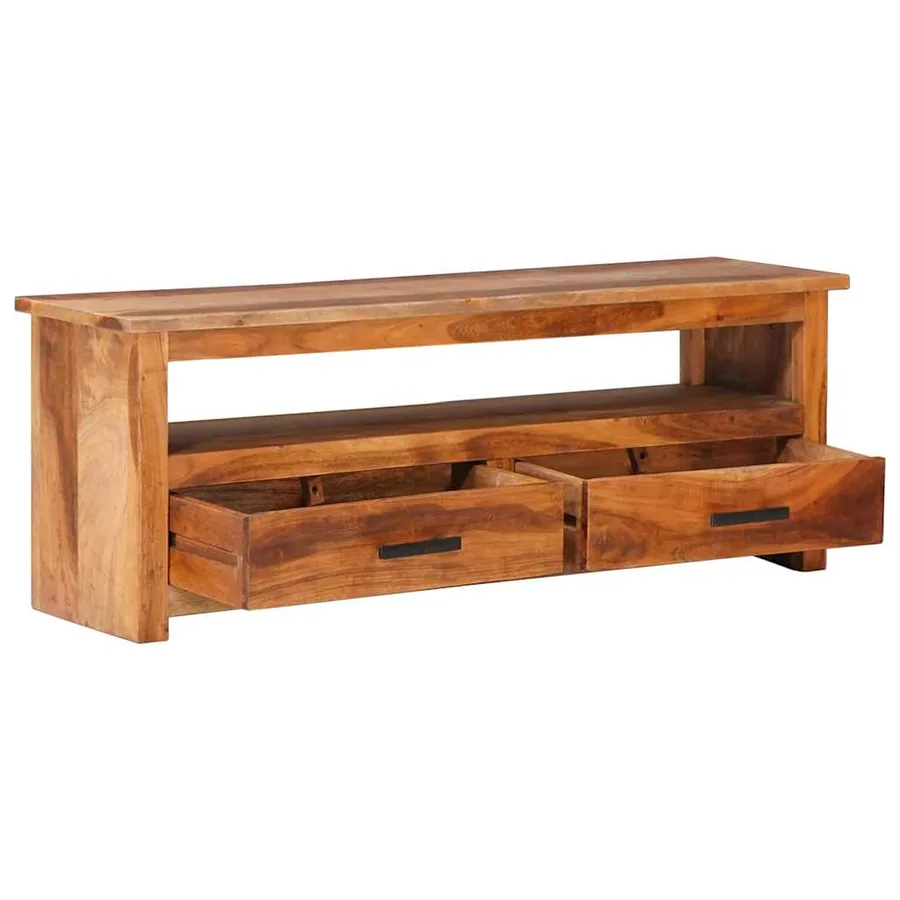 Meuble TV 118x30x40 cm Bois massif - 13